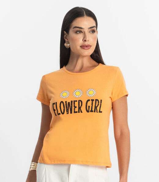 Blusa T-Shirt Feminina Estampada Select Laranja
