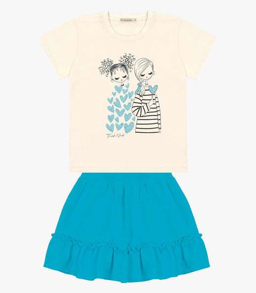 Image_Conjunto Infantil Blusa Com Saia Trick Nick Azul