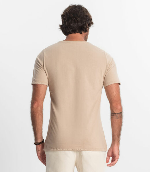 Camiseta Masculina Meia Malha Diametro Marrom