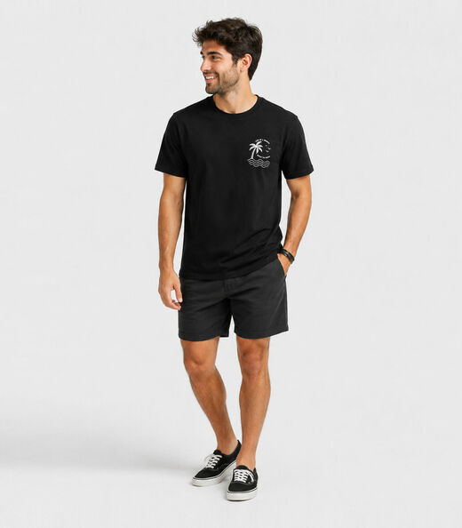 Camiseta Masculina Manga Curta Algodão Select Preto