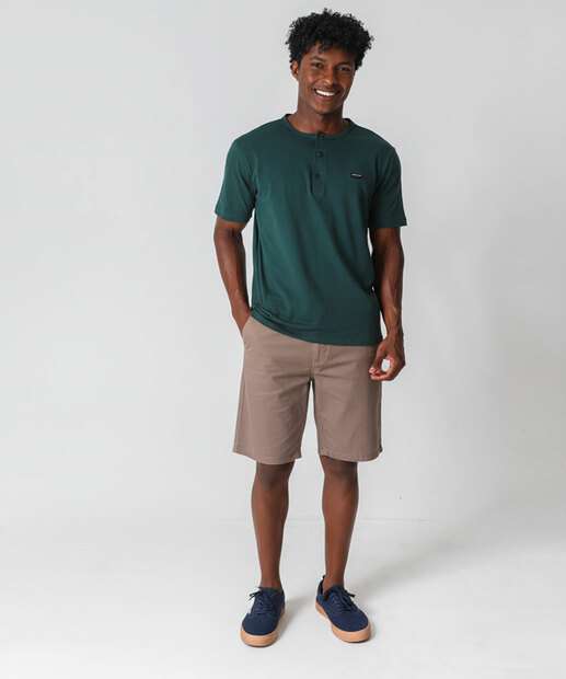 Image_Bermuda Masculina Slim Sarja Bege 