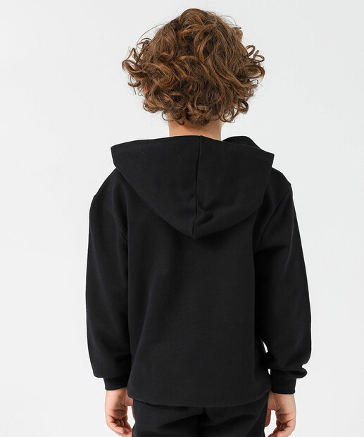 Blusão Infantil Moletom Capuz Sonic Tam 4 a 10 Preto