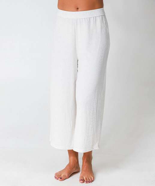 Pijama Feminino Capri Canelado  Marisa Off White