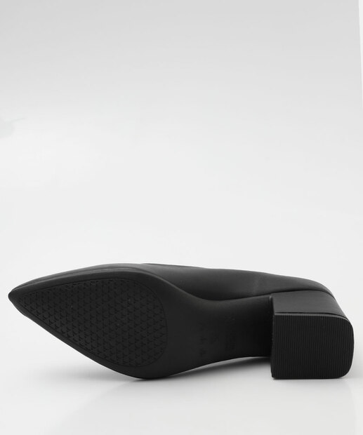 Scarpin Feminino Salto Grosso Via Uno 905011 Preto