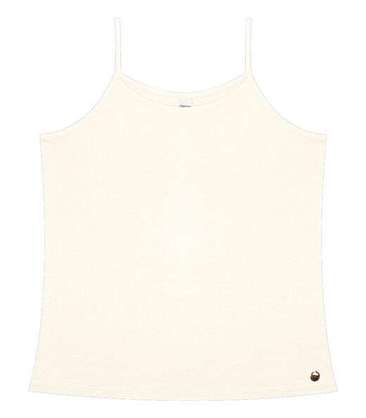 Blusa de Alça Feminina Viscotorcion Básica Rovitex Bege