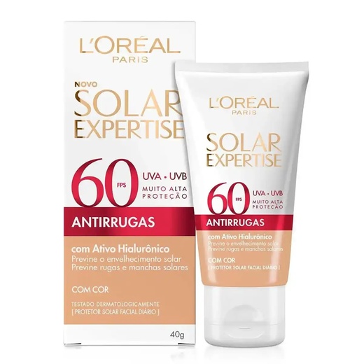 Image_Protetor Facial L'Oreal Solar Expertise Antirrugas FPS60 Cor 40g