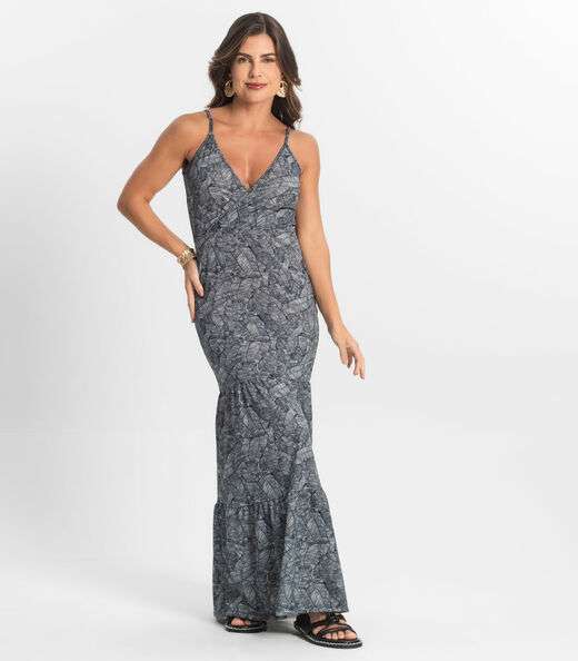 Image_Vestido Longo Feminino Transpassado Select Cinza
