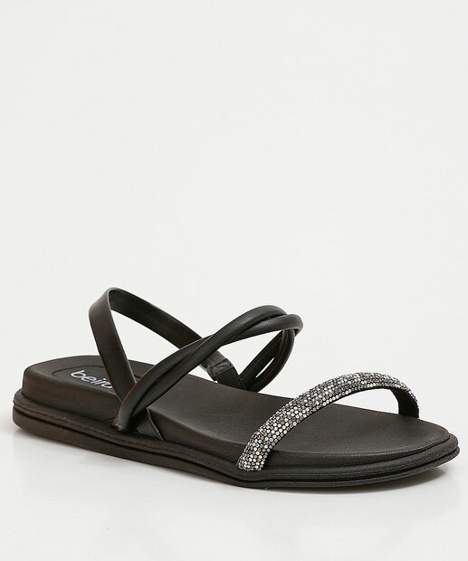 Sandália Feminina Rasteira Strass Beira Rio 