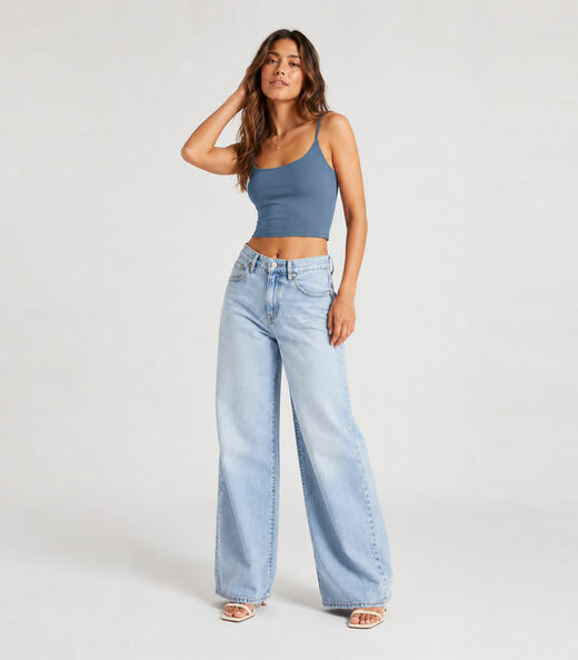 Blusa de Alça Feminina Tecido Henera Infinita Cor Azul