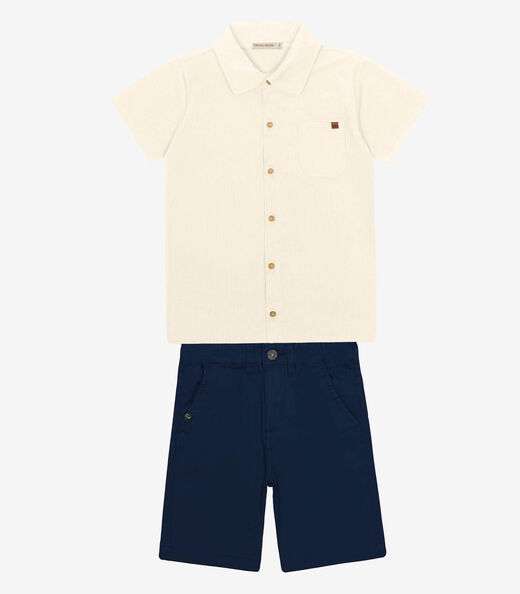 Image_Conjunto Infantil Camisa Com Bermuda Trick Nick Bege
