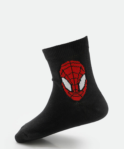 Kit 2 Meias Infantil Estampa Homem Aranha Preto