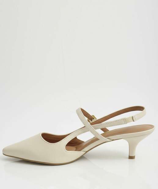 Scarpin Feminino Slingback Salto Fino Vizzano Off White