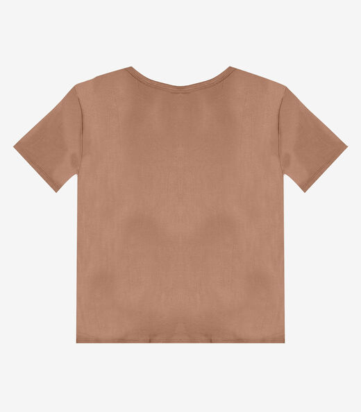 Blusa Feminina Manga Curta Infinita Cor Marrom
