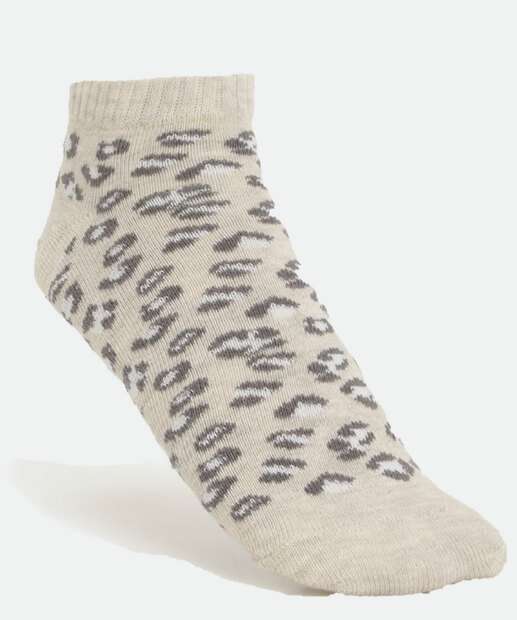 Kit 3 Pares Meias Soquete Feminina Animal Print Marisa