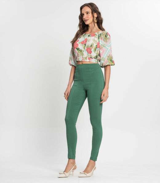 Legging Feminina Em Bengaline Endless Verde