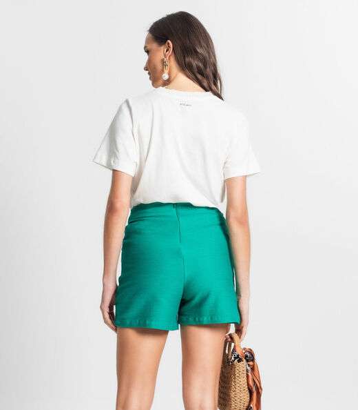 Shorts Feminino Em Moletinho Endless Verde
