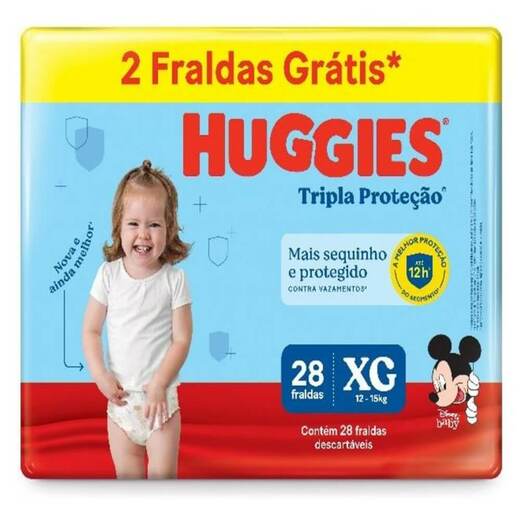 Image_Kit 2 Fraldas Huggies Tripla Proteção Meguinha (Xg) 28 Unidades cada