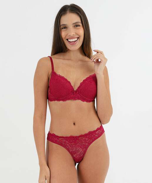 Calcinha Biquíni Renda Marisa Rosa