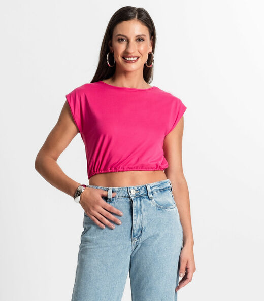 Image_Blusa Feminina Manga Curta Rovitex Rosa