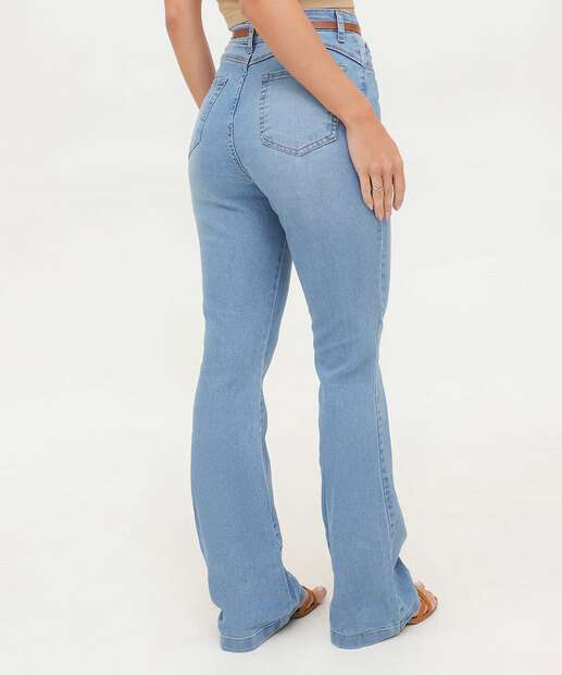 Calça Jeans Flare Feminina Cintura Alta Marisa