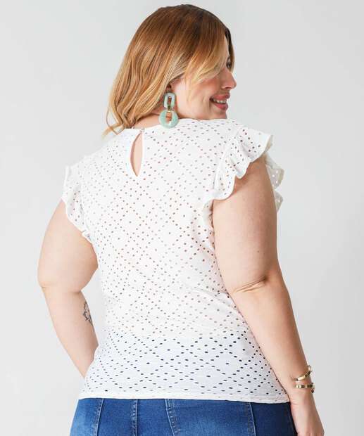 Blusa Plus Size Feminina Laise Babado Marisa