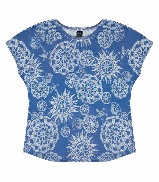 Blusa Feminina Estampada Rovitex Azul