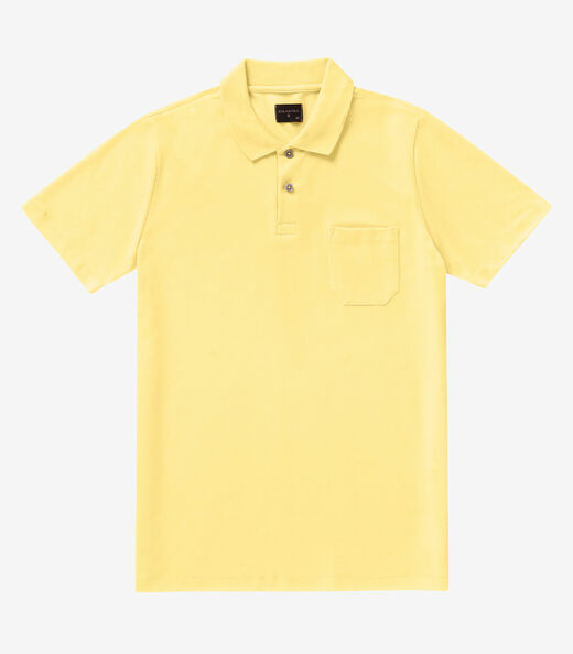 Polo Masculina Pique Diametro Amarelo