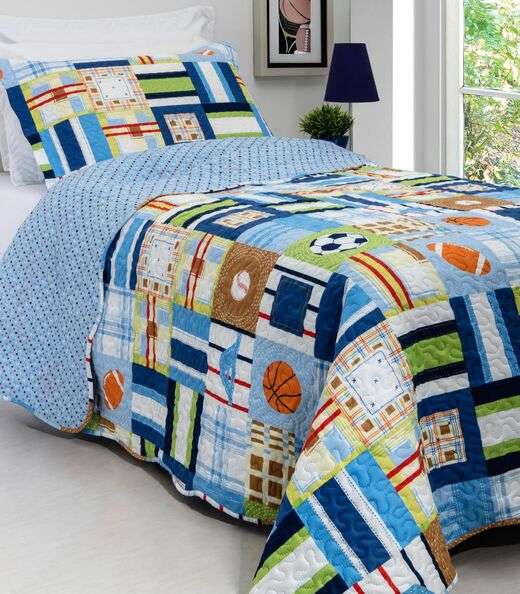 Image_Colcha Solteiro Bouti Infantil Microfibra Rozac Azul