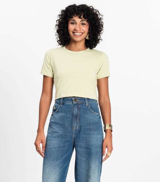 Blusa Básica Feminina Cotton Leve Rovitex Verde