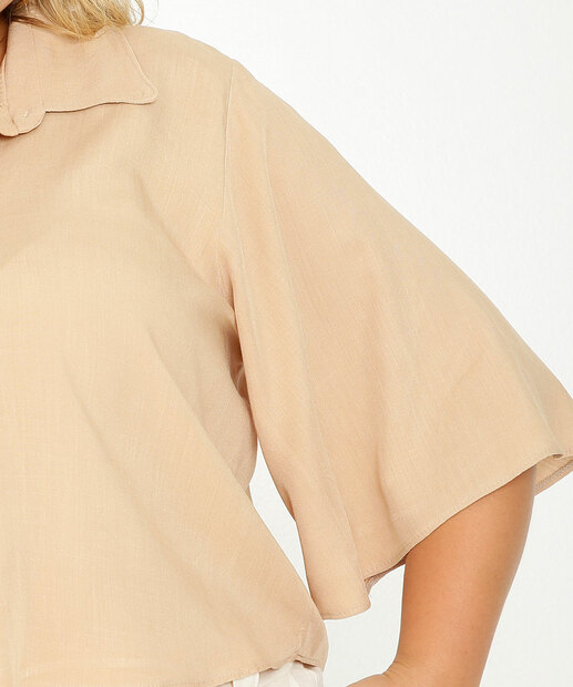 Camisa Plus Size Feminina Manga 3/4
