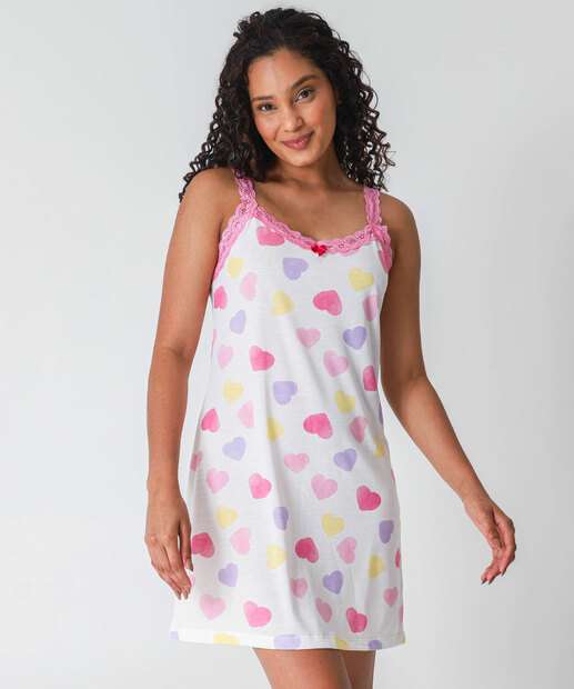 Image_Camisola Estampa Estampa Corações Alças Finas Marisa