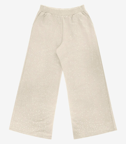 Image_Calça Wide Leg Juvenil Em Moletom Minty Bege