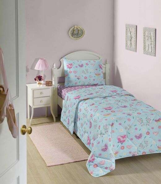 Image_Jogo de Cama Infantil 2 Peças Estampado Lepper Azul