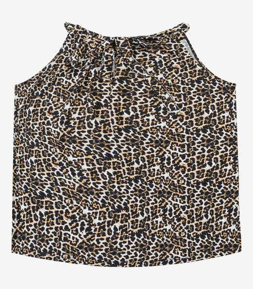 Blusa de Alça Plus Size Infinita Cor Bege