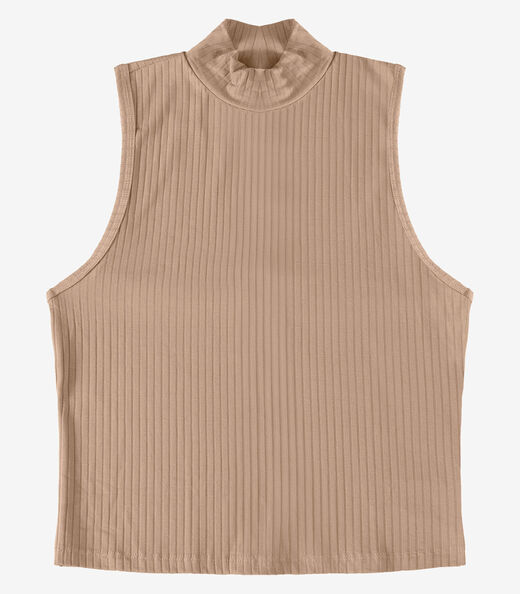 Regata Feminina Ribana Canelada Infinita Cor Marrom