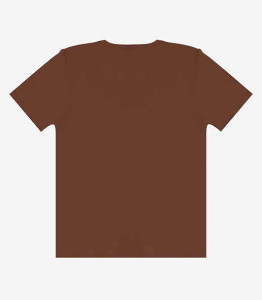 Blusa Feminina  Molicotton E Estampa Infinita Cor Marrom
