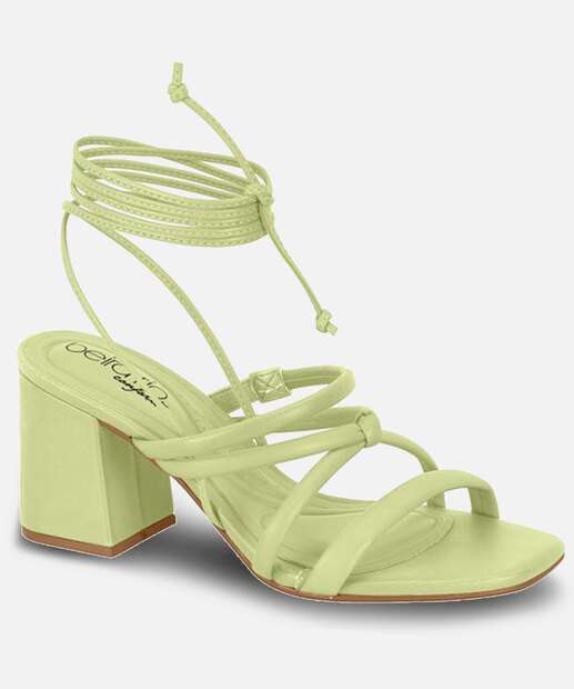 Sandália Salto Grosso Feminina Amarração Beira Rio 