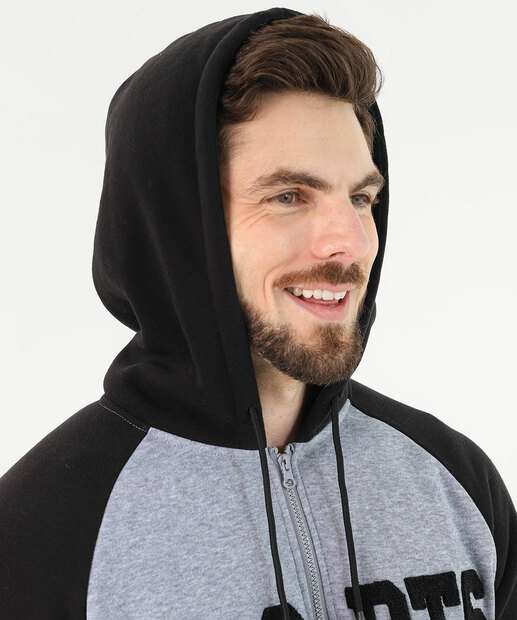Casaco Masculino Moletom Capuz Marisa Cinza