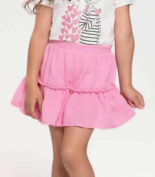 Conjunto Infantil Blusa Com Saia Trick Nick Rosa