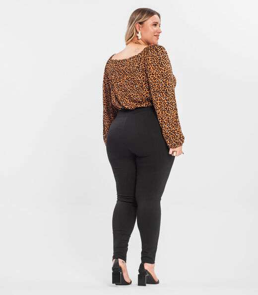 Legging Feminina Bengaline Plus Size Secret Glam Preto