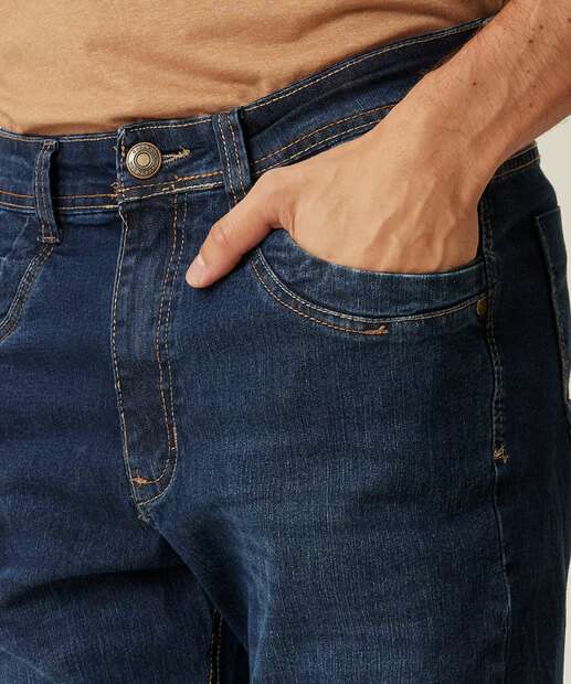 Calça Masculina Jeans Skinny Bolsos