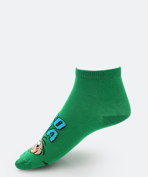 Kit 2 Pares Meias Infantil Soquete Cebolinha Verde