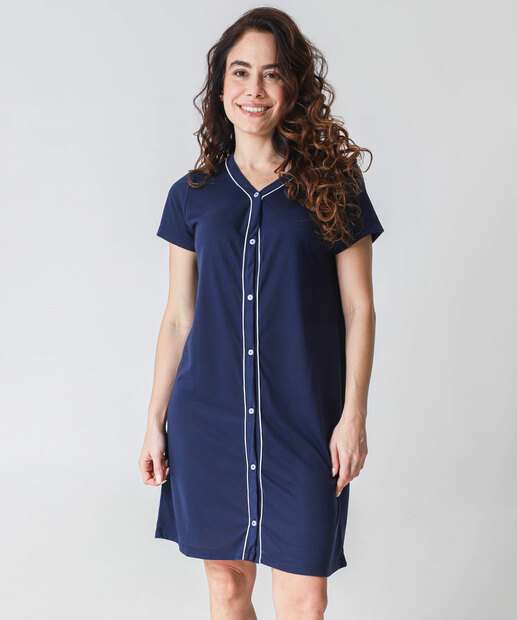 Image_Camisola Botões Vies Manga Curta Marisa Azul