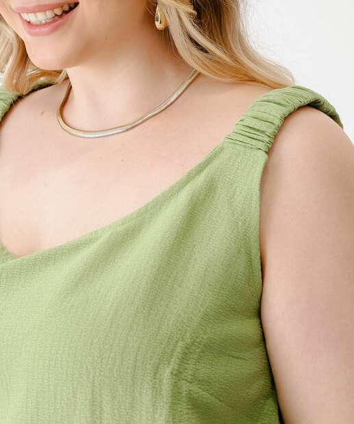 Blusa Plus Size Feminina Textura Marisa Verde