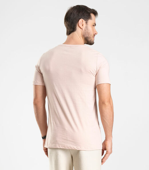 Camiseta Masculina Meia Malha Diametro Rosa