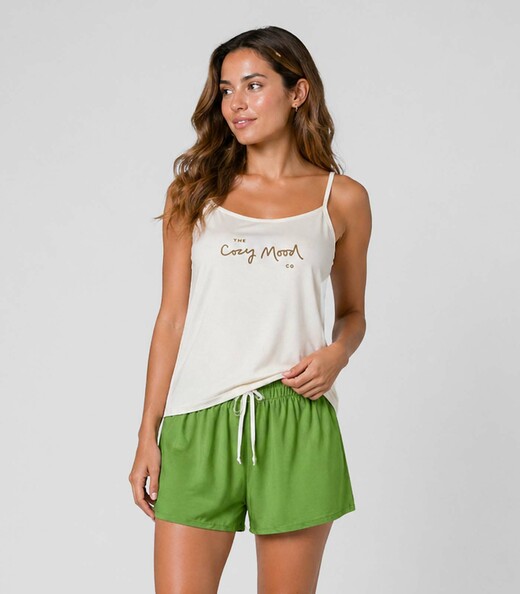 Image_Pijama Feminino Blusa De Alça E Short Infinita Cor Rosa
