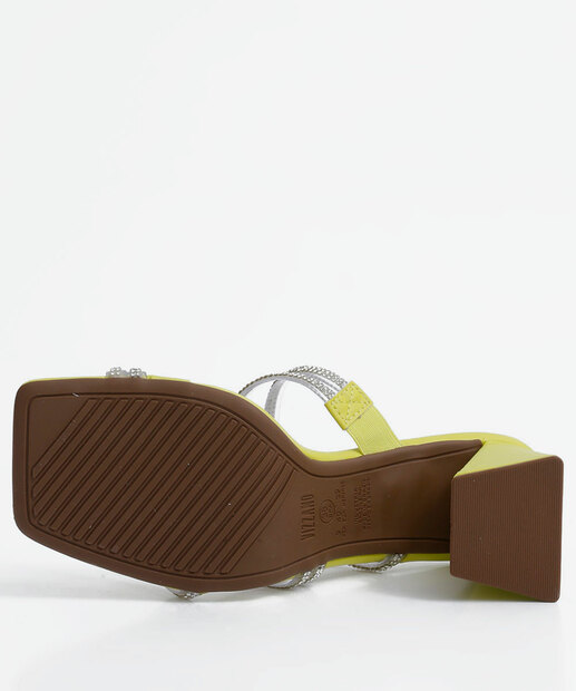 Tamanco Feminino Salto Grosso Strass Vizzano 