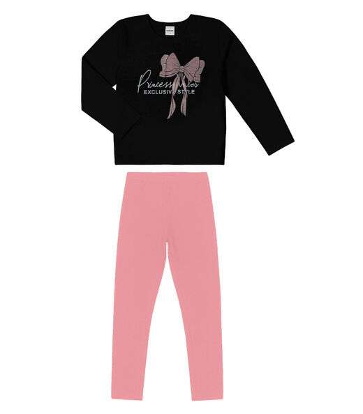 Conjunto Infantil Feminino Laço Select Preto