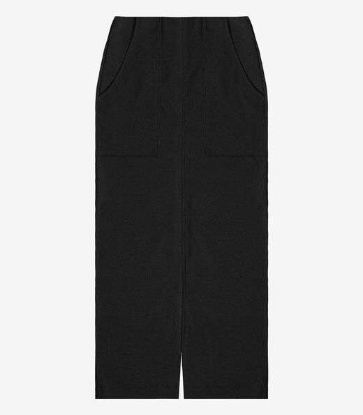 Saia Midi Com Bolso Endless Preto