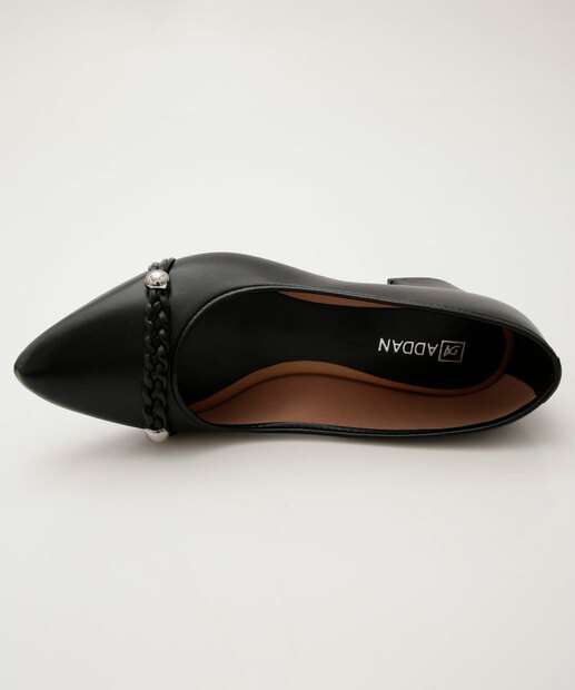 Scarpin Feminino Salto Grosso Bico Fino